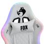 Imagem de Cadeira Gamer FOX Racer RGB Branca com Iluminação (Led) - Logo Preta