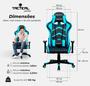 Imagem de Cadeira Gamer MaxRacer Aggressive Azul Reclina 180 graus