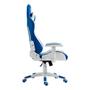 Imagem de Cadeira Gamer Mymax MX5, Até 150kg, Com Almofadas, Reclinável, Descanso de Braço 2D, Branco e Azul - MGCH-MX5/BLWH