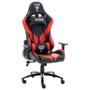 Imagem de Cadeira Gamer Preto com Vermelho MOUNT De Alto Conforto Com Ajuste de Altura inclinação do encosto de 180 Graus Suporta até 150kg