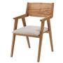 Imagem de Cadeira Gaya Com Braço Assento Linho cor Rustico com Estrutura Cinamomo Natural - 71036