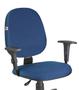 Imagem de Cadeira Gerente Giratória Braços Tecido Azul Com Preto