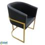 Imagem de Cadeira Gold Estofado Várias Cores Base Aço Preto Fosco - Datelli Design