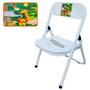 Imagem de Cadeira Infantil Dobrável Em Aço Resistente Até 40 Kg Ideal P/ Crianças Cores Estampas Lúdicas Divertidas Não Risca Chão