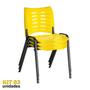 Imagem de Cadeira ISO Plástica (Kit 03) Para Igrejas, Sorveterias, Restaurante - AMARELA - KASMOBILE
