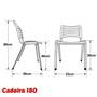 Imagem de Cadeira ISO Plástica (Kit 03) Para Igrejas, Sorveterias, Restaurante - BRANCA - KASMOBILE