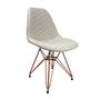 Imagem de Cadeira Jantar Estofada Nude Eiffel Eames Base Cobre