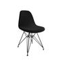 Imagem de Cadeira Jantar Estofada Preto Eames Base Ferro Preto