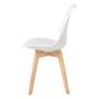 Imagem de Cadeira Leda Branca - Charles Eames Wood com Almofada