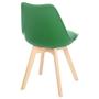 Imagem de Cadeira Leda Eames Jantar Cozinha Com Assento Estofado Verde Bandeira