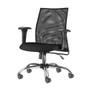 Imagem de Cadeira Liss com Bracos Assento material sintético Preto Base Semi Arcada Cromada - 54661