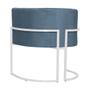 Imagem de Cadeira Luna para Consultório Base de Metal Branco Linho Escolha sua cor - WeD Decor