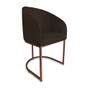 Imagem de Cadeira Mia Sala de Jantar Suede Marrom Base Cobre - Vallisa Decor