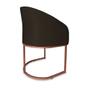 Imagem de Cadeira Mia Sala de Jantar Suede Marrom Base Cobre - Vallisa Decor