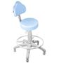 Imagem de Cadeira Mocho Azul Claro Base Cinza Caixa Com Aro Com Sapata - ULTRA Móveis