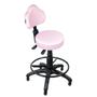 Imagem de Cadeira Mocho Rosa Claro Ergonômico Caixa Com Aro Com Sapata - ULTRA Móveis