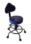 Imagem de Cadeira Mocho secretaria  Verona com regulagem de altura base de ferro com apoio de pés com rodízio corano azul
