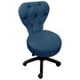 Imagem de Cadeira Mocho Soft Para Estética E Extensão De Cílios Veludo Azul Marinho