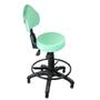 Imagem de Cadeira Mocho Verde Claro Ergonômico Caixa Com Aro Com Sapata - ULTRA Móveis