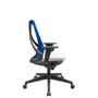 Imagem de Cadeira Office Bix Tela Azul Assento Aero Branco Autocompensador Base Piramidal 95cm - 64035