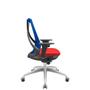 Imagem de Cadeira Office Bix Tela Azul Assento Aero Vermelho Autocompensador Base Alumínio 95cm - 63975