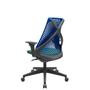 Imagem de Cadeira Office Bix Tela Azul Assento Poliéster Verde Autocompensador Base Piramidal 95cm - 64038