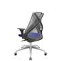 Imagem de Cadeira Office Bix Tela Cinza Assento Aero Azul Autocompensador Base Alumínio 95cm - 63984