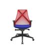 Imagem de Cadeira Office Bix Tela Vermelha Assento Aero Azul Autocompensador Base Piramidal 95cm - 64025