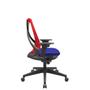 Imagem de Cadeira Office Bix Tela Vermelha Assento Aero Azul Autocompensador Base Piramidal 95cm - 64025