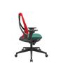 Imagem de Cadeira Office Bix Tela Vermelha Assento Poliéster Verde Autocompensador Base Piramidal 95cm - 64030