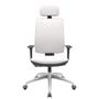 Imagem de Cadeira Office Brizza Soft Vinil Branco RelaxPlax Com Encosto Cabeca Base Aluminio 126cm - 63512