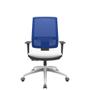 Imagem de Cadeira Office Brizza Tela Azul Assento Aero Branco RelaxPlax Base Aluminio 120cm - 63833