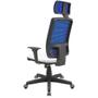 Imagem de Cadeira Office Brizza Tela Azul Com Encosto Assento Aero Branco RelaxPlax Base Standard 126cm - 63649