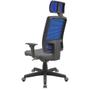 Imagem de Cadeira Office Brizza Tela Azul Com Encosto Assento Poliester Cinza Autocompensador Base Standard 126cm - 63396