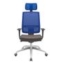 Imagem de Cadeira Office Brizza Tela Azul Com Encosto Assento Vinil Café Autocompensador 126cm - 63160