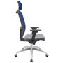 Imagem de Cadeira Office Brizza Tela Azul Com Encosto Assento Vinil Cinza Autocompensador 126cm - 63162