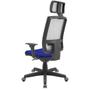 Imagem de Cadeira Office Brizza Tela Branca Com Encosto Assento Aero Azul Autocompensador Base Standard 126cm - 63436