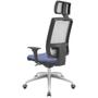 Imagem de Cadeira Office Brizza Tela Branca Com Encosto Assento Facto Dunas Azul Autocompensador 126cm - 63259