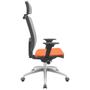 Imagem de Cadeira Office Brizza Tela Cinza Com Encosto Assento Poliester Laranja Autocompensador 126cm - 63230