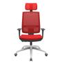 Imagem de Cadeira Office Brizza Tela Vermelha Com Encosto Assento Aero Vermelho RelaxPlax Base Aluminio 126cm - 63531