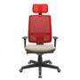 Imagem de Cadeira Office Brizza Tela Vermelha Com Encosto Assento Poliester Fendi Autocompensador Base Standard 126cm - 63370