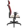 Imagem de Cadeira Office Brizza Tela Vermelha Com Encosto Assento Poliester Fendi RelaxPlax Base Standard 126cm - 63635