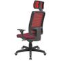 Imagem de Cadeira Office Brizza Tela Vermelha Com Encosto Assento Poliester Vinho Autocompensador Base Standard 126cm - 63369