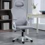 Imagem de Cadeira Office Giratória Columbus Altura Regulável Sistema Relax Apoio Cabeça Assento Confortável Tela Mesh Branco/Cinza - Lojas RPM