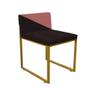 Imagem de Cadeira Office Lee Duo Sala de Jantar Industrial Ferro Dourado Suede Marrom e Rose Gold - Ahz Móveis