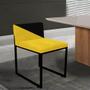 Imagem de Cadeira Office Lee Duo Sala de Jantar Industrial Ferro Preto Suede Amarelo e Preto - Ahz Móveis