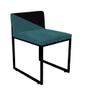 Imagem de Cadeira Office Lee Duo Sala de Jantar Industrial Ferro Preto Suede Azul Turquesa e Preto - Ahz Móveis