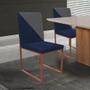 Imagem de Cadeira Office Stan Duo Sala de Jantar Industrial Ferro Bronze material sintético Azul Marinho e Cinza - Ahz Móveis