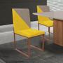 Imagem de Cadeira Office Stan Duo Sala de Jantar Industrial Ferro Bronze Sintético Amarelo e Bege - Ahz Móveis