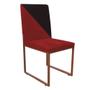 Imagem de Cadeira Office Stan Duo Sala de Jantar Industrial Ferro Bronze Suede Vermelho e Vermelho - Ahz Móveis